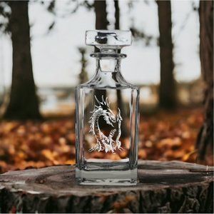 Dragon Head Decanter 26 Oz Bourbon Whisky Glass Customize Premium NEW